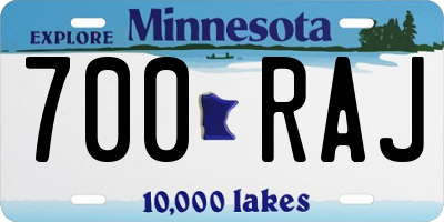 MN license plate 700RAJ