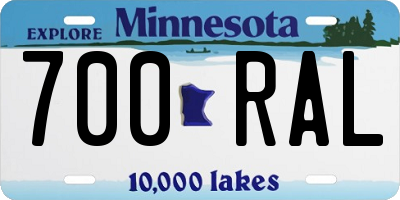 MN license plate 700RAL