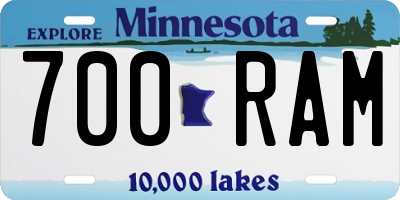 MN license plate 700RAM