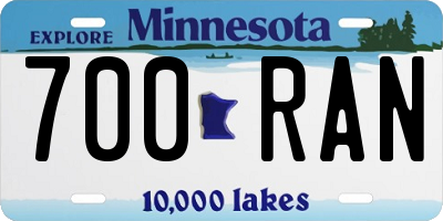 MN license plate 700RAN