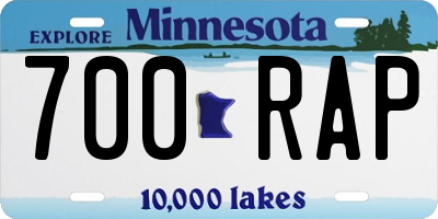 MN license plate 700RAP