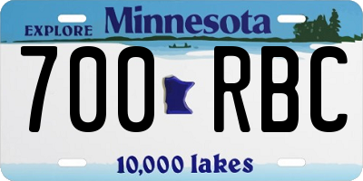 MN license plate 700RBC