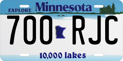 MN license plate 700RJC