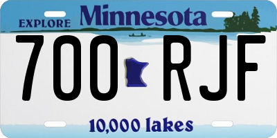MN license plate 700RJF