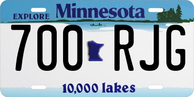 MN license plate 700RJG