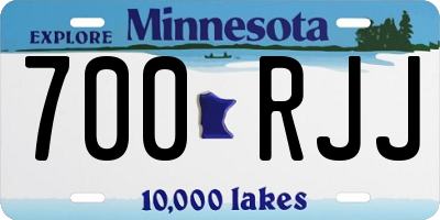 MN license plate 700RJJ