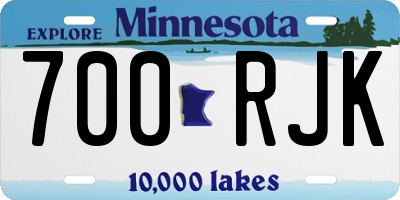 MN license plate 700RJK