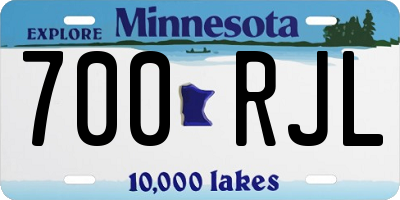 MN license plate 700RJL