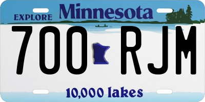 MN license plate 700RJM