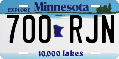 MN license plate 700RJN