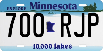 MN license plate 700RJP