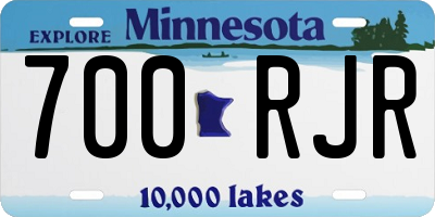 MN license plate 700RJR