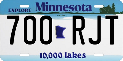 MN license plate 700RJT