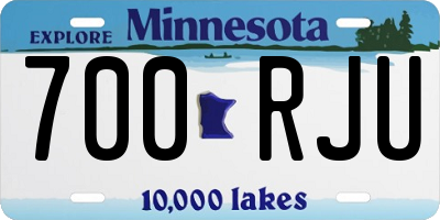 MN license plate 700RJU