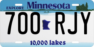 MN license plate 700RJY