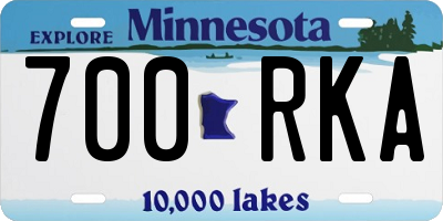 MN license plate 700RKA