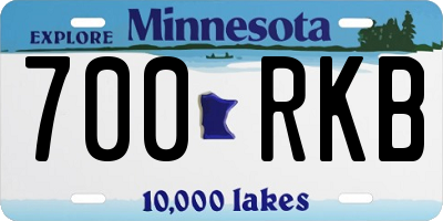 MN license plate 700RKB