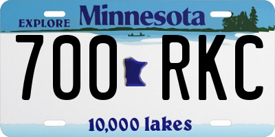 MN license plate 700RKC
