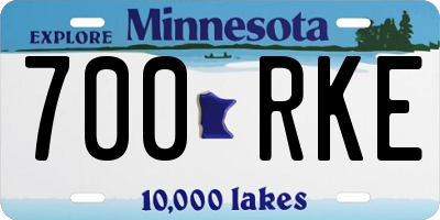 MN license plate 700RKE