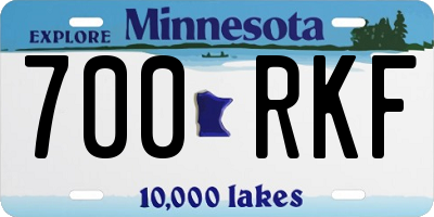 MN license plate 700RKF