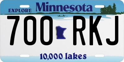 MN license plate 700RKJ