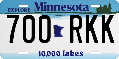 MN license plate 700RKK