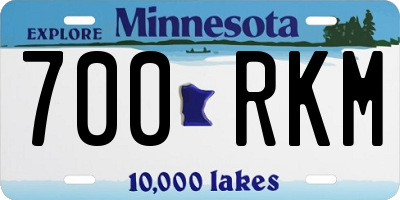 MN license plate 700RKM