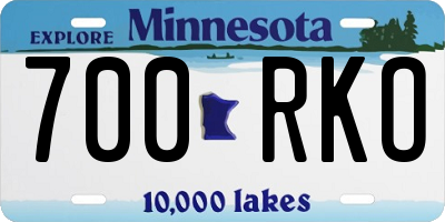 MN license plate 700RKO