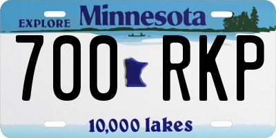 MN license plate 700RKP