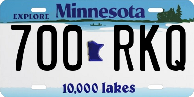 MN license plate 700RKQ