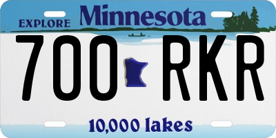 MN license plate 700RKR