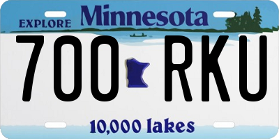 MN license plate 700RKU
