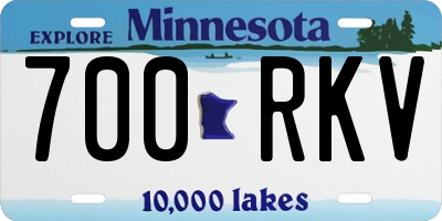 MN license plate 700RKV