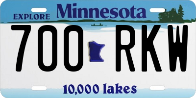 MN license plate 700RKW