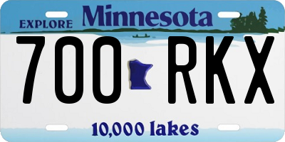 MN license plate 700RKX