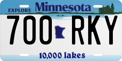 MN license plate 700RKY