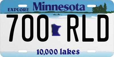 MN license plate 700RLD