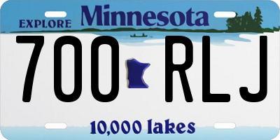 MN license plate 700RLJ