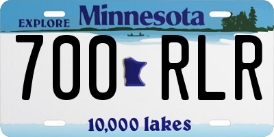 MN license plate 700RLR