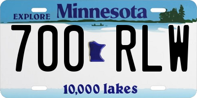 MN license plate 700RLW