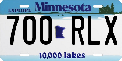 MN license plate 700RLX