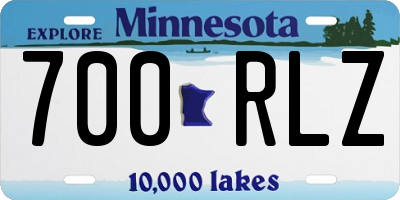 MN license plate 700RLZ