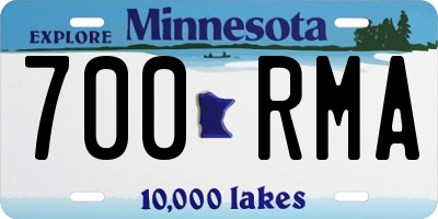 MN license plate 700RMA