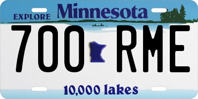 MN license plate 700RME