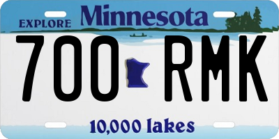 MN license plate 700RMK