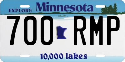 MN license plate 700RMP