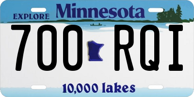 MN license plate 700RQI