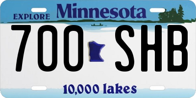MN license plate 700SHB