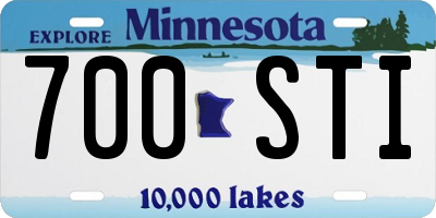 MN license plate 700STI