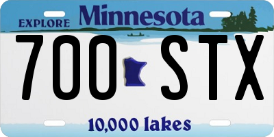 MN license plate 700STX
